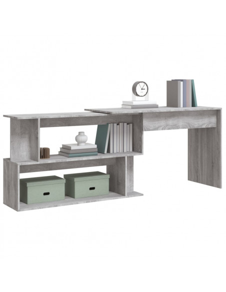 Scrivania Angolare Grigio Sonoma 200x50x76 cm Legno Multistrato