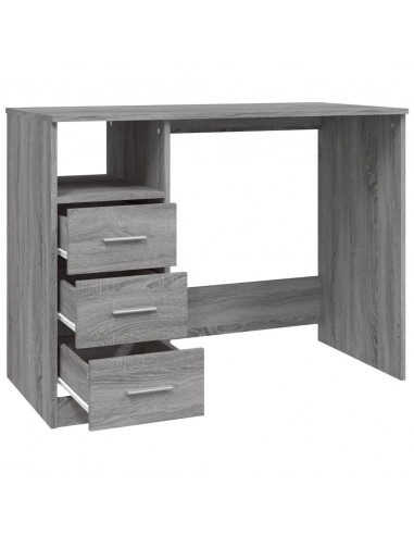 Scrivania Cassetti Grigio Sonoma 102x50x76 cm Legno Multistrato