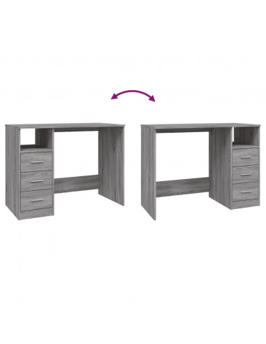 Scrivania Cassetti Grigio Sonoma 102x50x76 cm Legno Multistrato