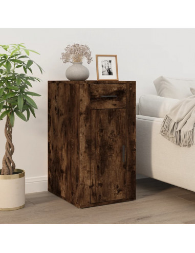 Scrivania con Armadietto Rovere Fumo in Legno Multistrato