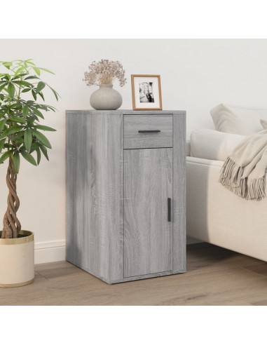Scrivania con Armadietto Grigio Sonoma in Legno Multistrato
