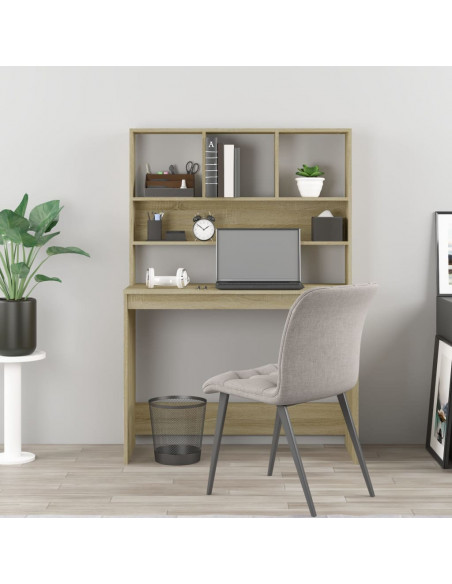 Scrivania Mensole Rovere Sonoma 102x45x148 cm Legno Multistrato