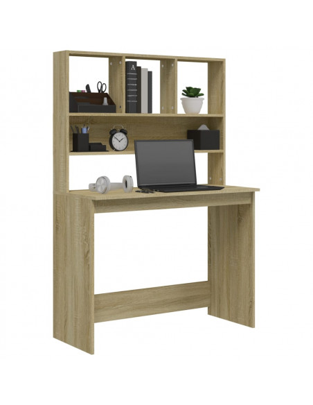 Scrivania Mensole Rovere Sonoma 102x45x148 cm Legno Multistrato