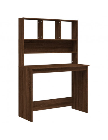 Scrivania Mensole Rovere Marrone 102x45x148cm Legno Multistrato