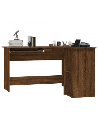 Scrivania Angolo Rovere Marrone 120x140x75 cm Legno Multistrato
