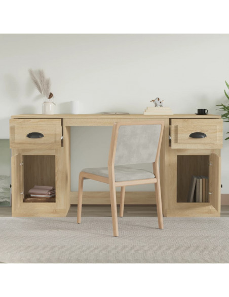Scrivania con Armadietto Rovere Sonoma in Legno Multistrato