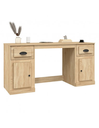 Scrivania con Armadietto Rovere Sonoma in Legno Multistrato