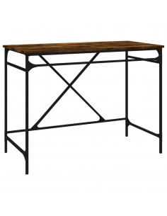 Scrivania Rovere Fumo 100x50x75 cm in Legno Multistrato e Ferro 2