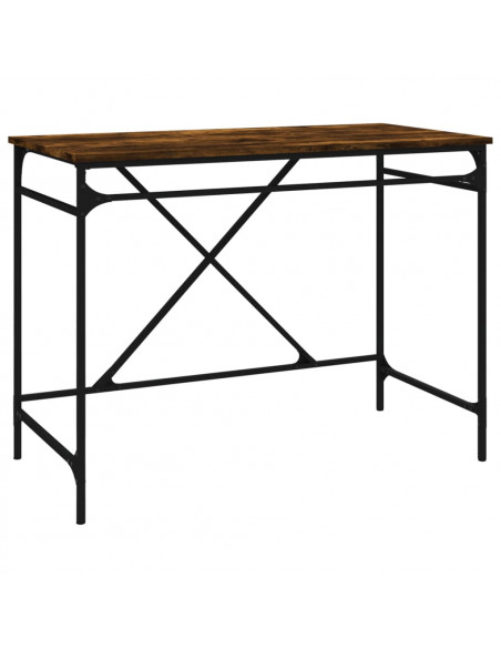 Scrivania Rovere Fumo 100x50x75 cm in Legno Multistrato e Ferro