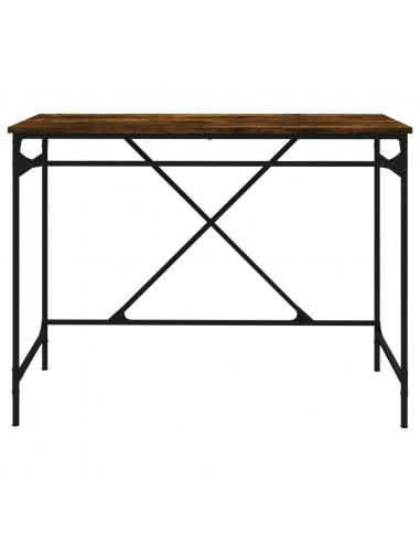 Scrivania Rovere Fumo 100x50x75 cm in Legno Multistrato e Ferro