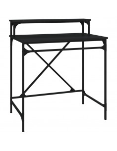 Scrivania Nera 80x50x90 cm in Legno Multistrato e Ferro 2