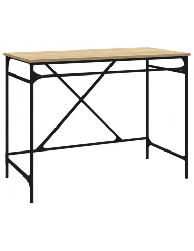 Scrivania Rovere Sonoma 100x50x75 cm Legno Multistrato e Ferro