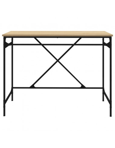 Scrivania Rovere Sonoma 100x50x75 cm Legno Multistrato e Ferro