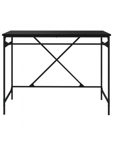 Scrivania Nera 100x50x75 cm in Legno Multistrato e Ferro
