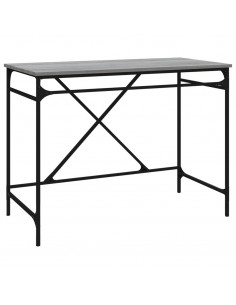 Scrivania Grigio Sonoma 100x50x75 cm Legno Multistrato e Ferro 2