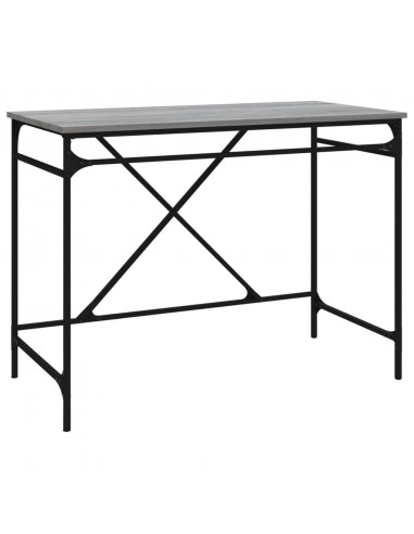 Scrivania Grigio Sonoma 100x50x75 cm Legno Multistrato e Ferro