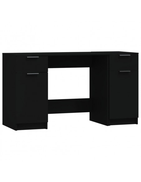 Scrivania con Mobile Laterale Nero in Legno Multistrato