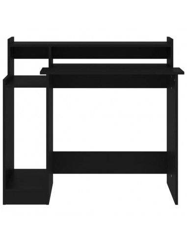 Scrivania con Luci LED Nera 97x45x90 cm in Legno Multistrato