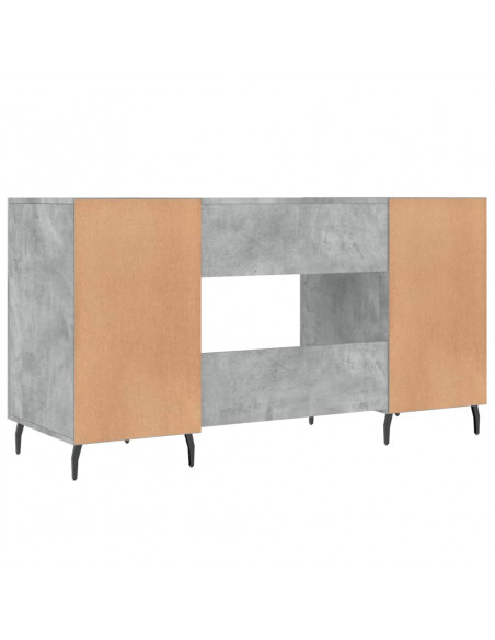Scrivania Grigio Cemento 140x50x75 cm in Legno Multistrato
