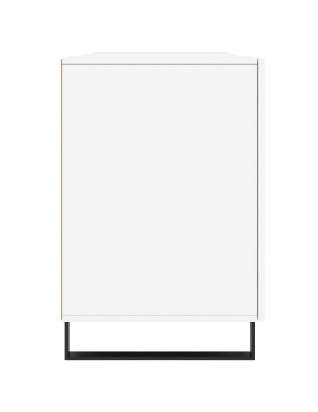 Scrivania Bianco Lucido 140x50x75 cm in Legno Multistrato
