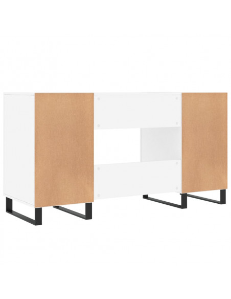Scrivania Bianco Lucido 140x50x75 cm in Legno Multistrato