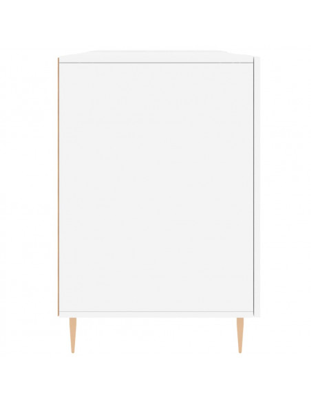 Scrivania Bianco Lucido 140x50x75 cm in Legno Multistrato