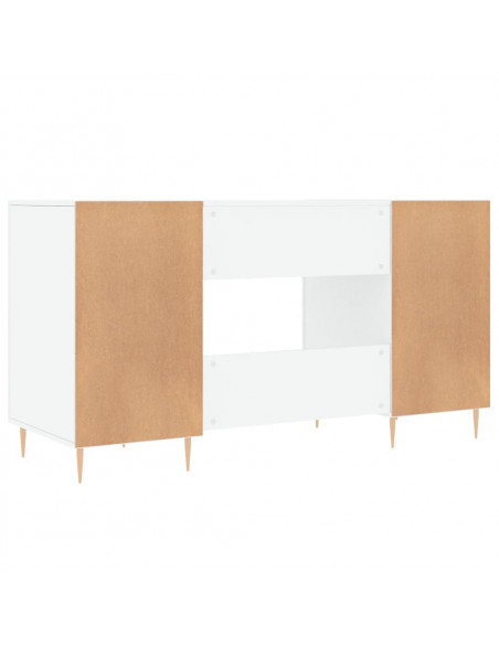 Scrivania Bianco Lucido 140x50x75 cm in Legno Multistrato