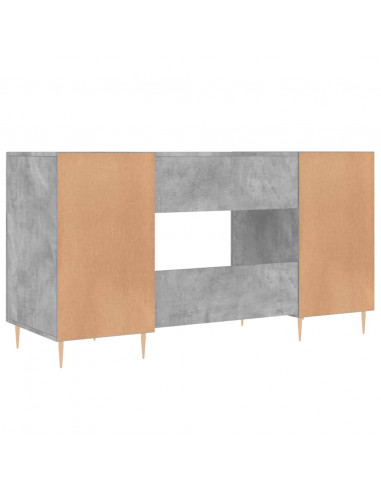 Scrivania Grigio Cemento 140x50x75 cm in Legno Multistrato
