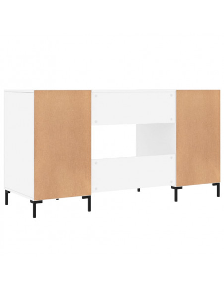 Scrivania Bianca 140x50x75 cm in Legno Multistrato