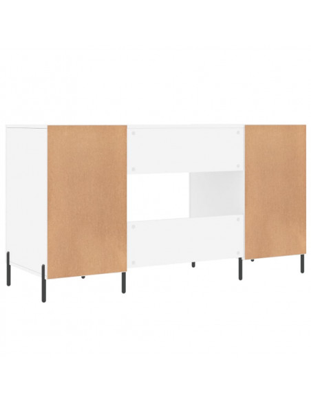 Scrivania Bianca 140x50x75 cm in Legno Multistrato
