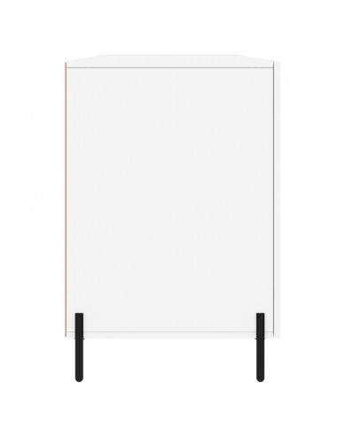 Scrivania Bianco Lucido 140x50x75 cm in Legno Multistrato