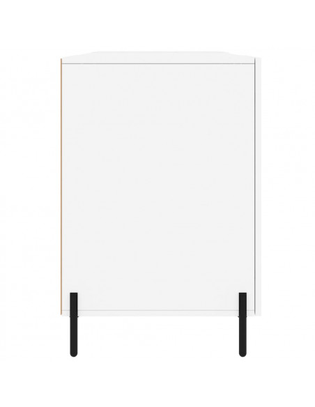 Scrivania Bianco Lucido 140x50x75 cm in Legno Multistrato