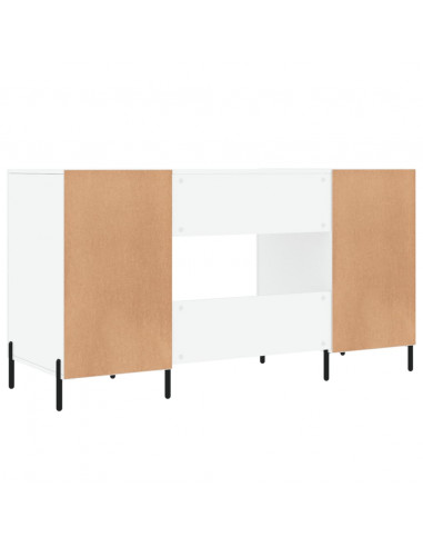 Scrivania Bianco Lucido 140x50x75 cm in Legno Multistrato