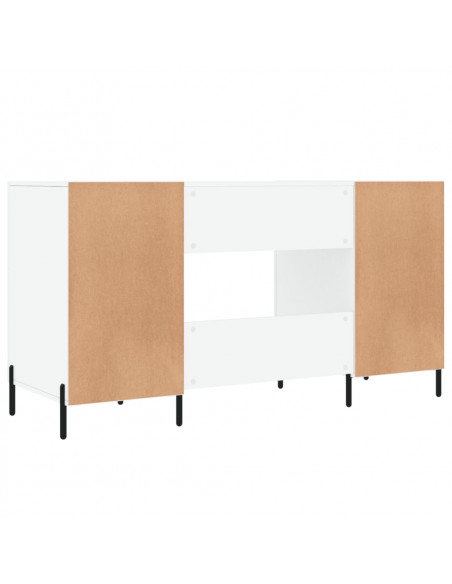 Scrivania Bianco Lucido 140x50x75 cm in Legno Multistrato