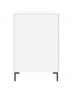 Scrivania Bianco Lucido 140x50x75 cm in Legno Multistrato 2