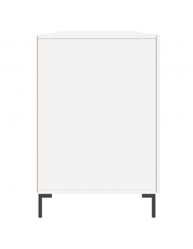 Scrivania Bianco Lucido 140x50x75 cm in Legno Multistrato