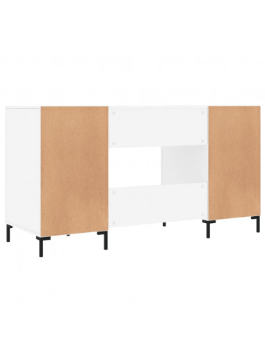 Scrivania Bianco Lucido 140x50x75 cm in Legno Multistrato