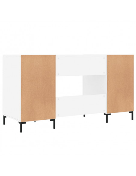 Scrivania Bianco Lucido 140x50x75 cm in Legno Multistrato