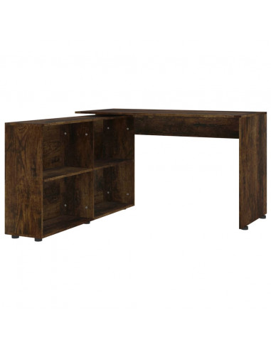 Scrivania ad Angolo Rovere Fumo in Legno Multistrato