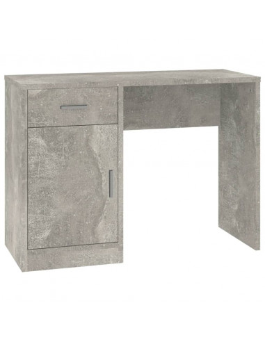 Scrivania Cassetto Grigio cemento 100x40x73cm Legno Multistrato