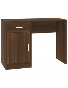Scrivania Cassetto rovere marrone 100x40x73cm Legno Multistrato 2