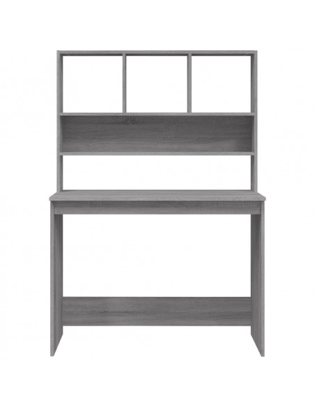 Scrivania Mensole Grigio Sonoma 102x45x148 cm Legno Multistrato