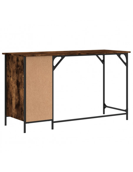Scrivania Computer Rovere Fumo 131x48x75 cm Legno Multistrato