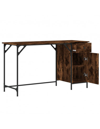Scrivania Computer Rovere Fumo 131x48x75 cm Legno Multistrato