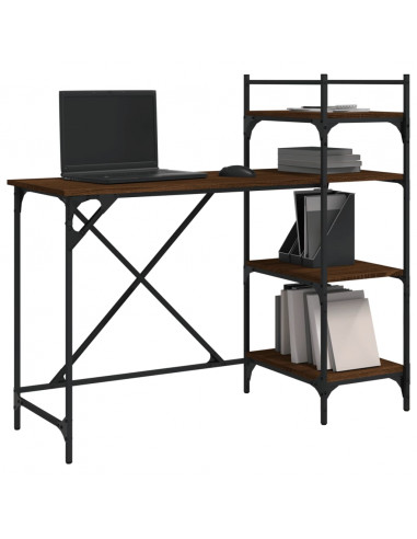 Scrivania per Computer con Scaffali Rovere Marrone 120x47x109cm