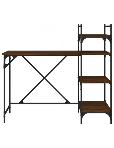 Scrivania per Computer con Scaffali Rovere Marrone 120x47x109cm