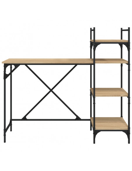 Scrivania per Computer con Scaffali Rovere Sonoma 120x47x109 cm