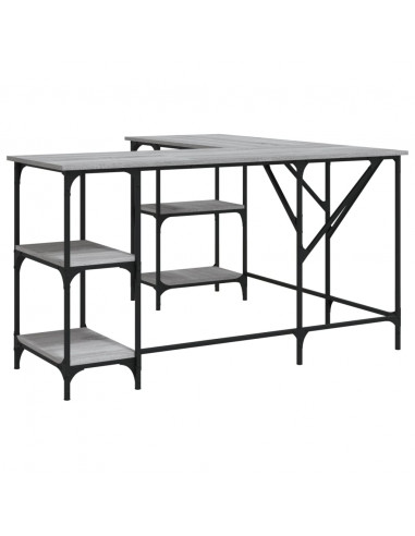 Scrivania Grigio Sonoma 139x139x75 cm in Legno Multistrato