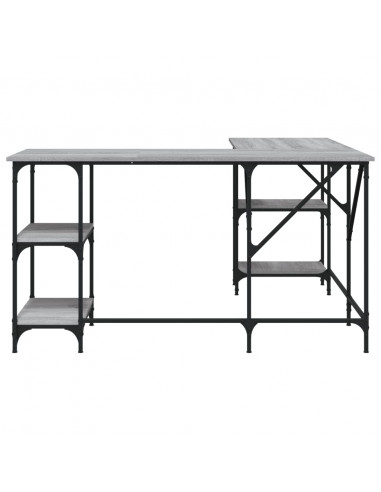 Scrivania Grigio Sonoma 139x139x75 cm in Legno Multistrato