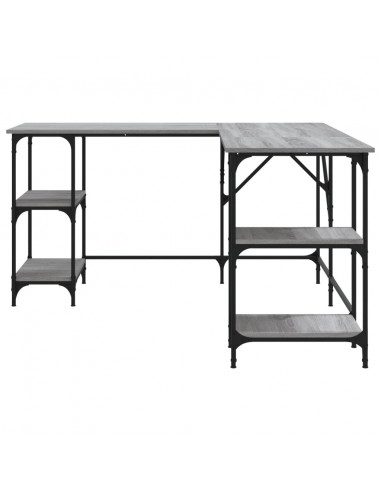 Scrivania Grigio Sonoma 139x139x75 cm in Legno Multistrato